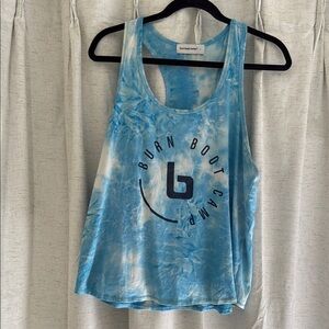 Burn Boot Camp Blue Tie-Dye Women's Racer Back Tank Top